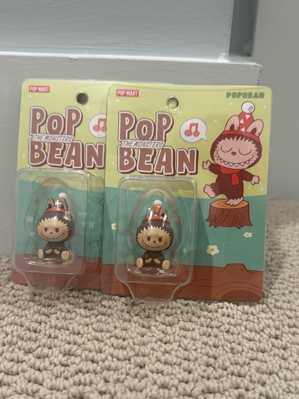 Set of 2 Labubu Pop Bean Forest Fairytale - Brown & Red